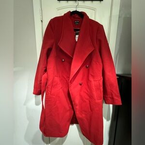 City Chic Sassy Military Coat, Size Large (20), Color Red